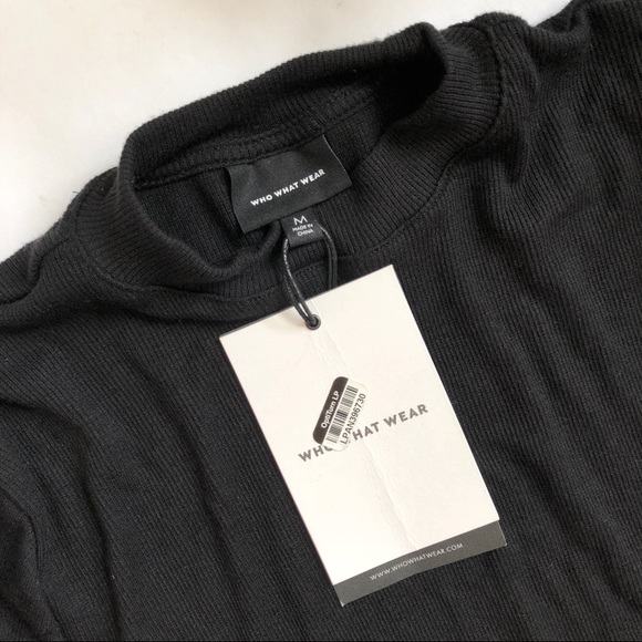 ❌SOLD | Who What Wear Black Ribbed Long Midi Dress - Picture 8 of 8